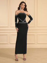 LOVE Aing Women's Sequin Backless Split Sleeve Bandage Evening Gown, Sexy Party Club Wedding Prom Dress